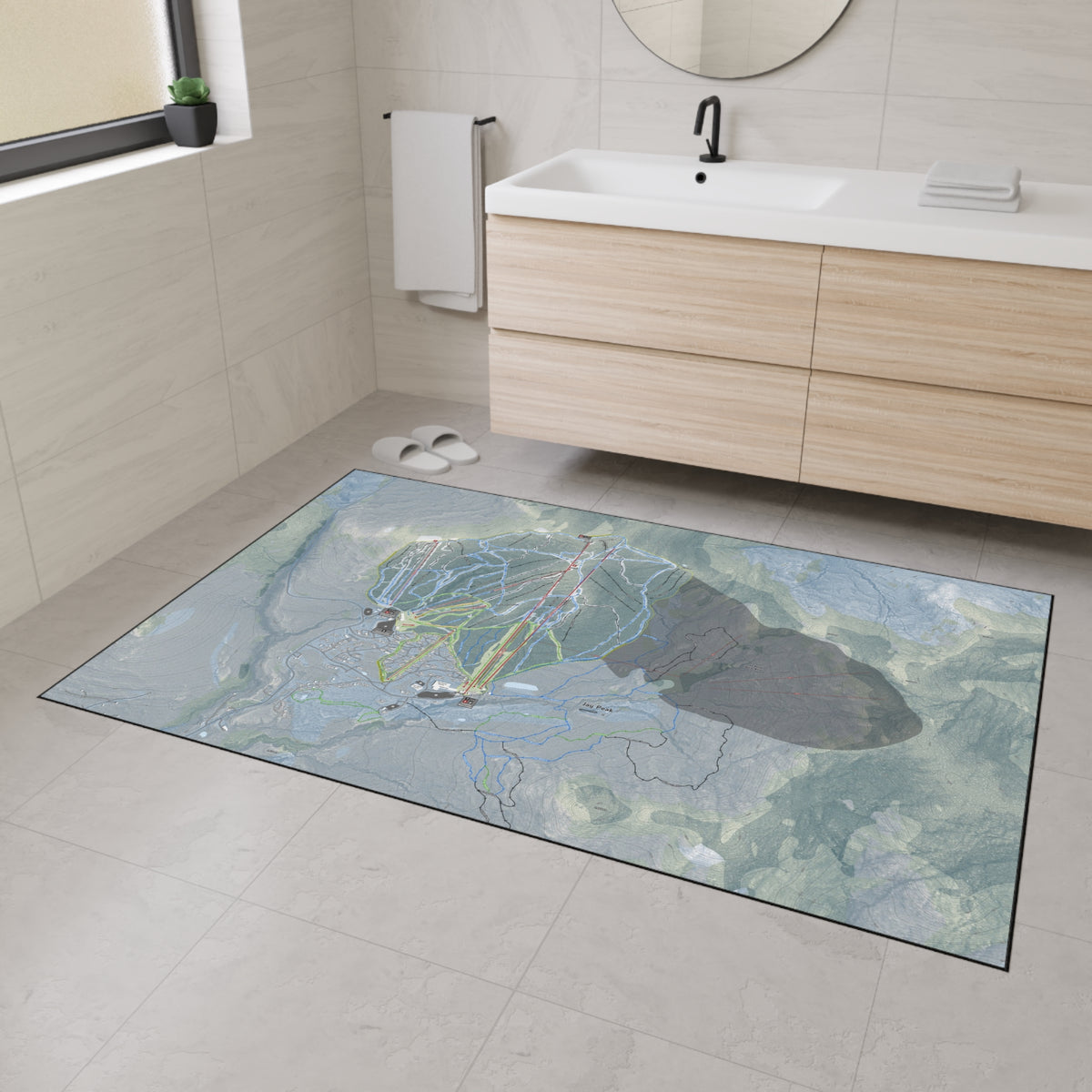 Jay Peak, Vermont Ski Resort Map Heavy Duty Floor Mat
