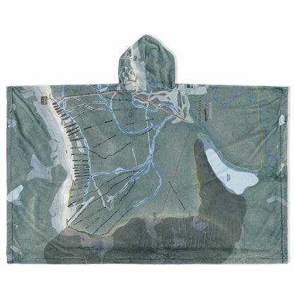 Wolf Creek, Colorado Ski Resort Map Flannel Blanket Poncho