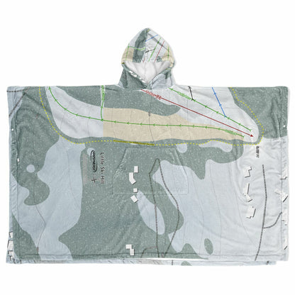 Little Ski Hill, Idaho Ski Resort Map Flannel Blanket Poncho