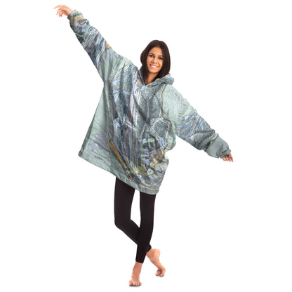 Bigrock Mountain, Maine Ski Trail Map - Snug Hoodie - Powderaddicts