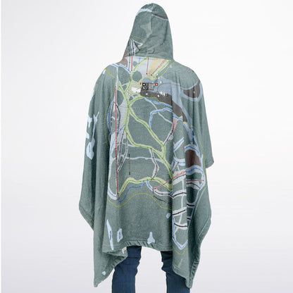 Cypress Mountain, British Columbia Ski Resort Map Flannel Blanket Poncho