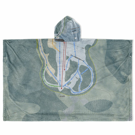 Northeast Slopes, Vermont Ski Resort Map Flannel Blanket Poncho