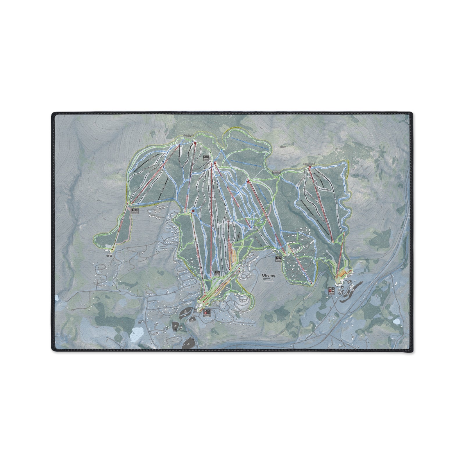 Okemo Mountain, Vermont Ski Resort Map Heavy Duty Floor Mat