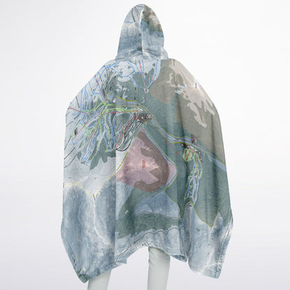 Loveland, Colorado Ski Resort Map Flannel Blanket Poncho