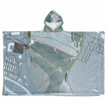 Chapman Hill, Colorado Ski Resort Map Flannel Blanket Poncho