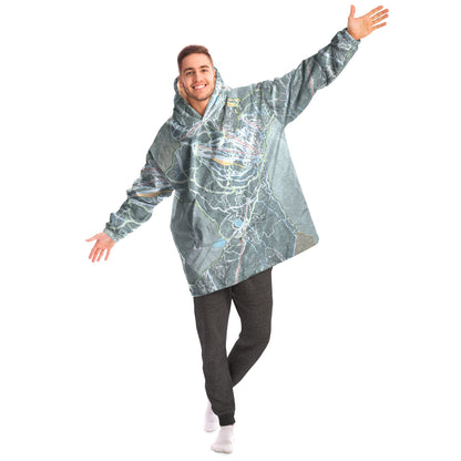 Silver Star, British Columbia Ski Trail Map Snug Hoodie