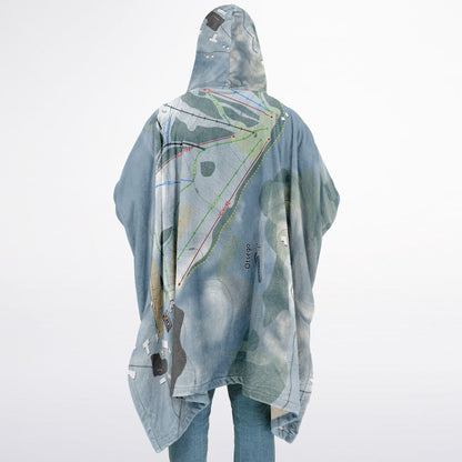 Otsego, Michigan Ski Resort Map Flannel Blanket Poncho