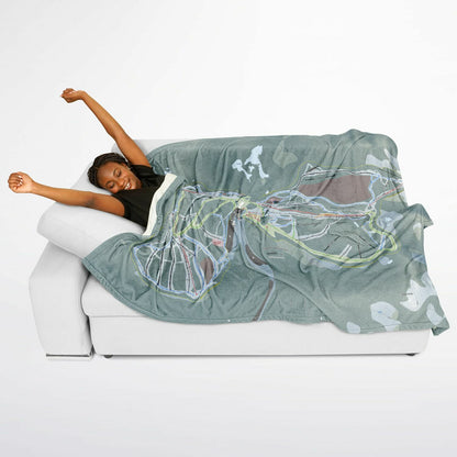 Cypress Mountain, British Columbia Ski Resort Map Flannel Blanket Poncho