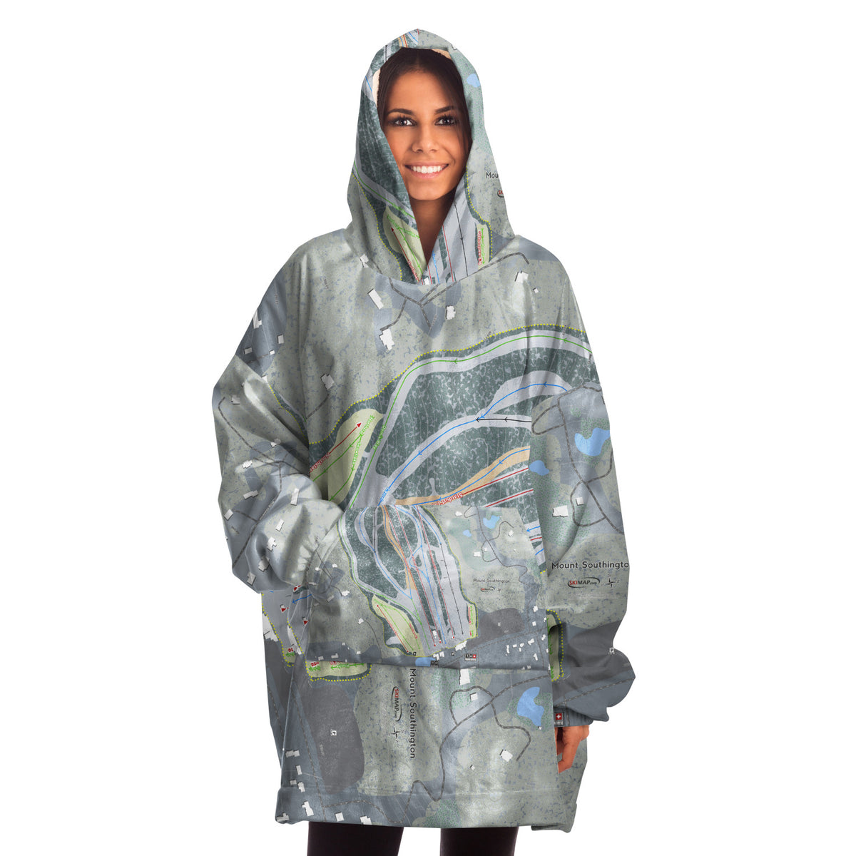 Mount Southington, Connecticut Ski Trail Map - Snug Hoodie