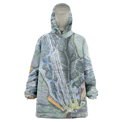 Bigrock Mountain, Maine Ski Trail Map - Snug Hoodie - Powderaddicts