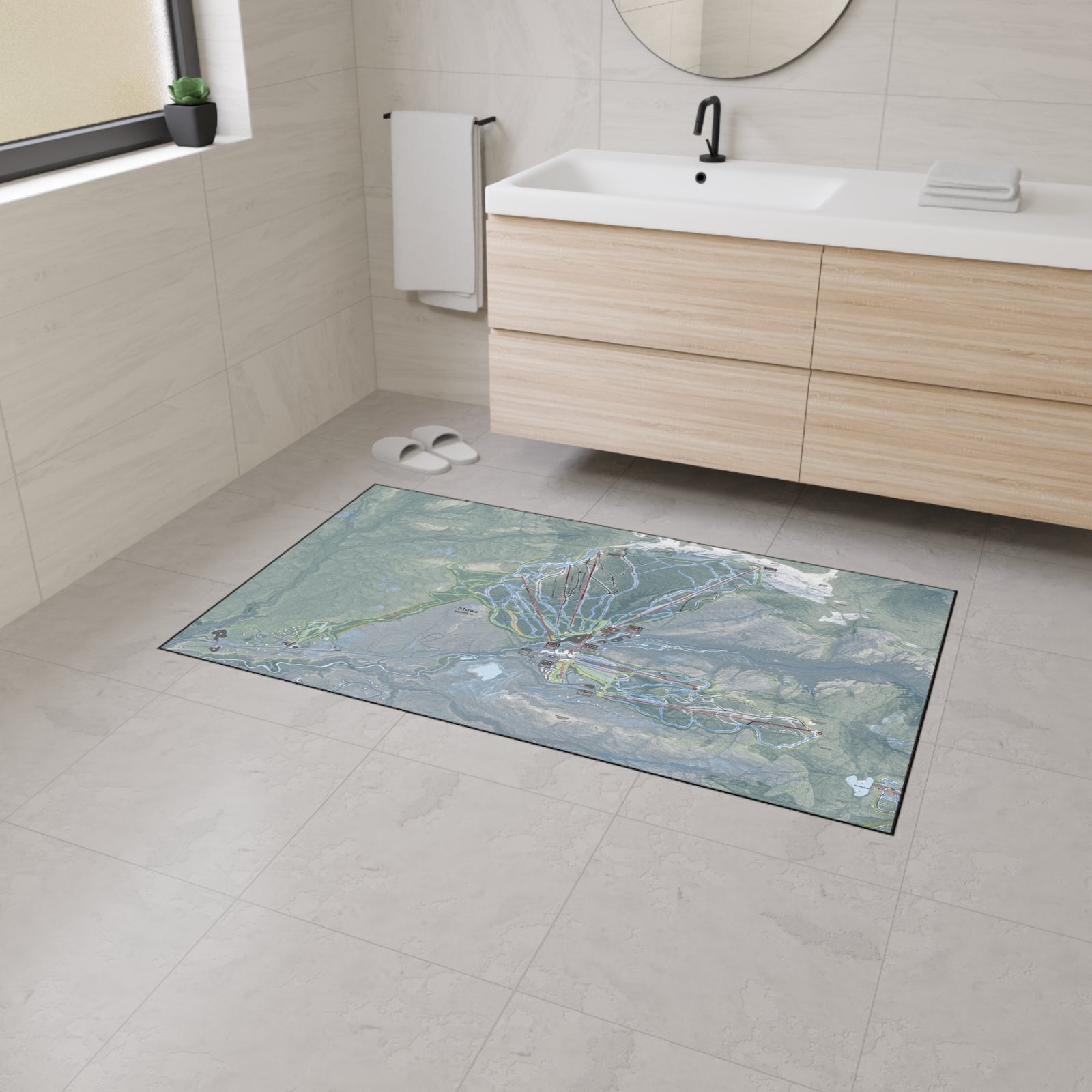 Stowe, Vermont Ski Resort Map Heavy Duty Floor Mat
