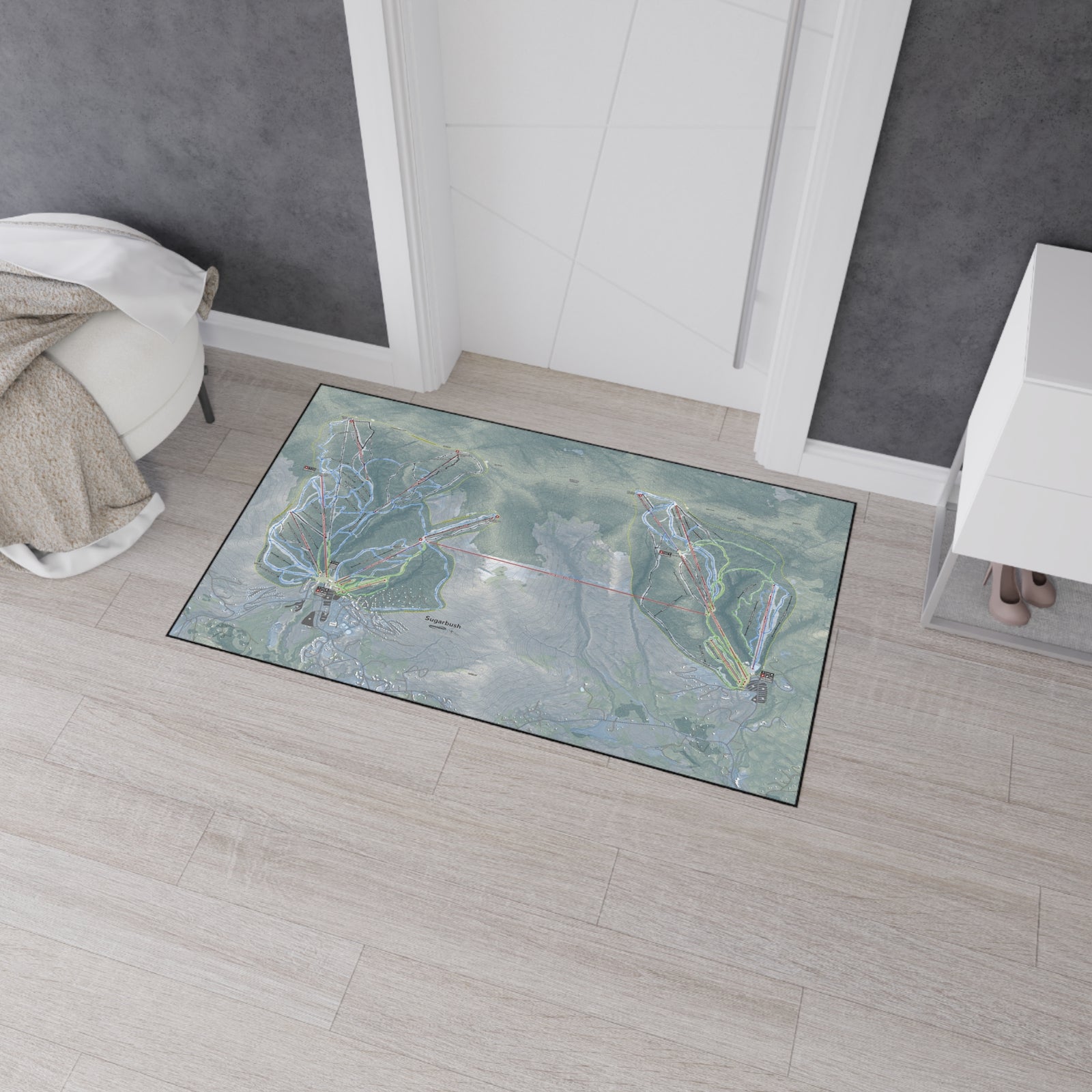 Sugarbush, Vermont Ski Resort Map Heavy Duty Floor Mat