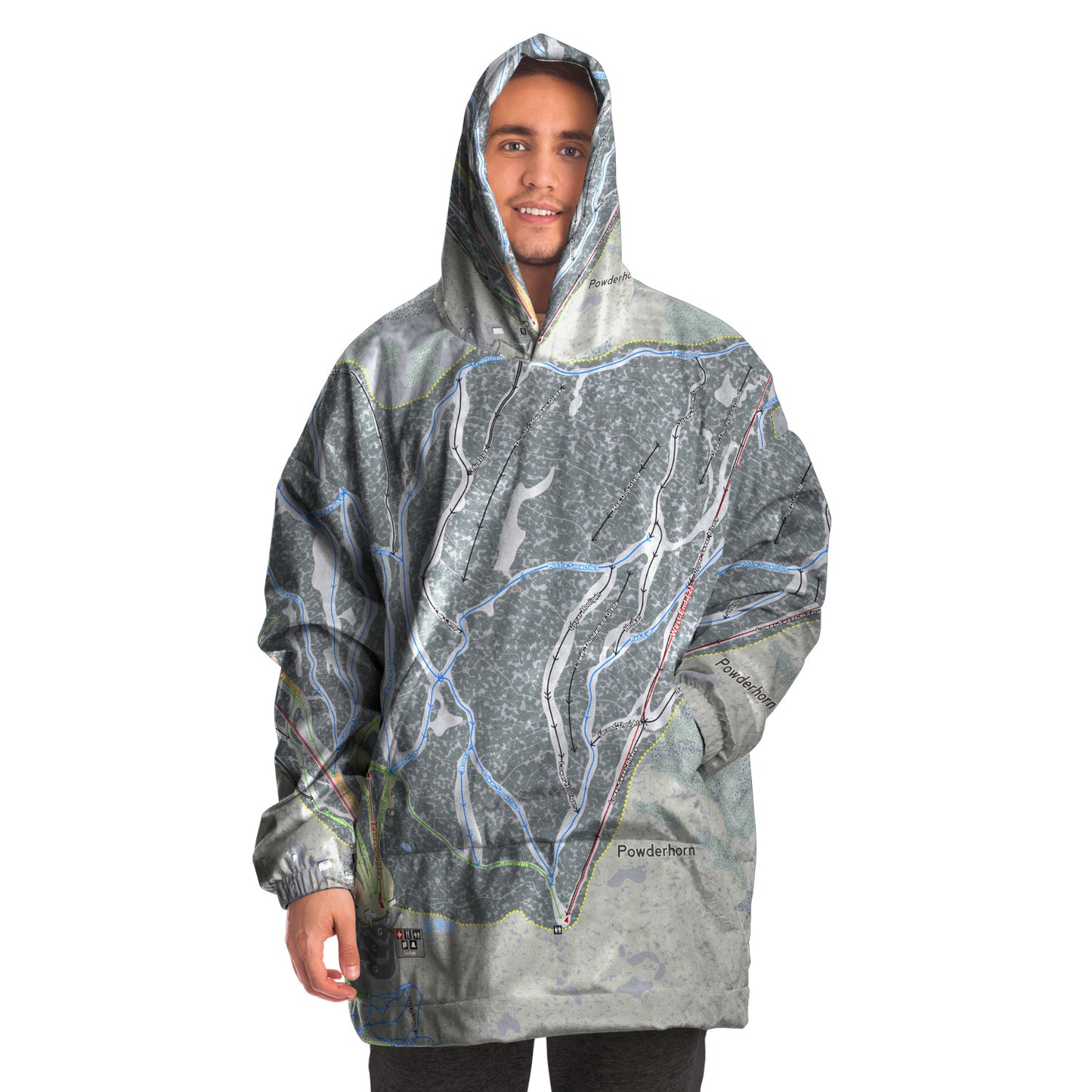 Powderhorn, Colorado Ski Trail Map - Snug Hoodie
