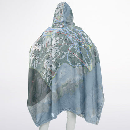 Crested Butte, Colorado Ski Resort Map Flannel Blanket Poncho