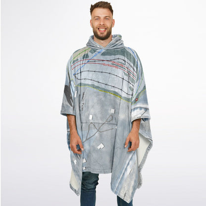 Mount Peter, New York Ski Resort Map Flannel Blanket Poncho