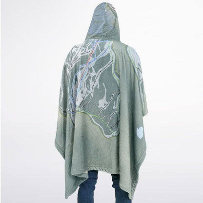 Manning Park, British Columbia Ski Resort Map Flannel Blanket Poncho