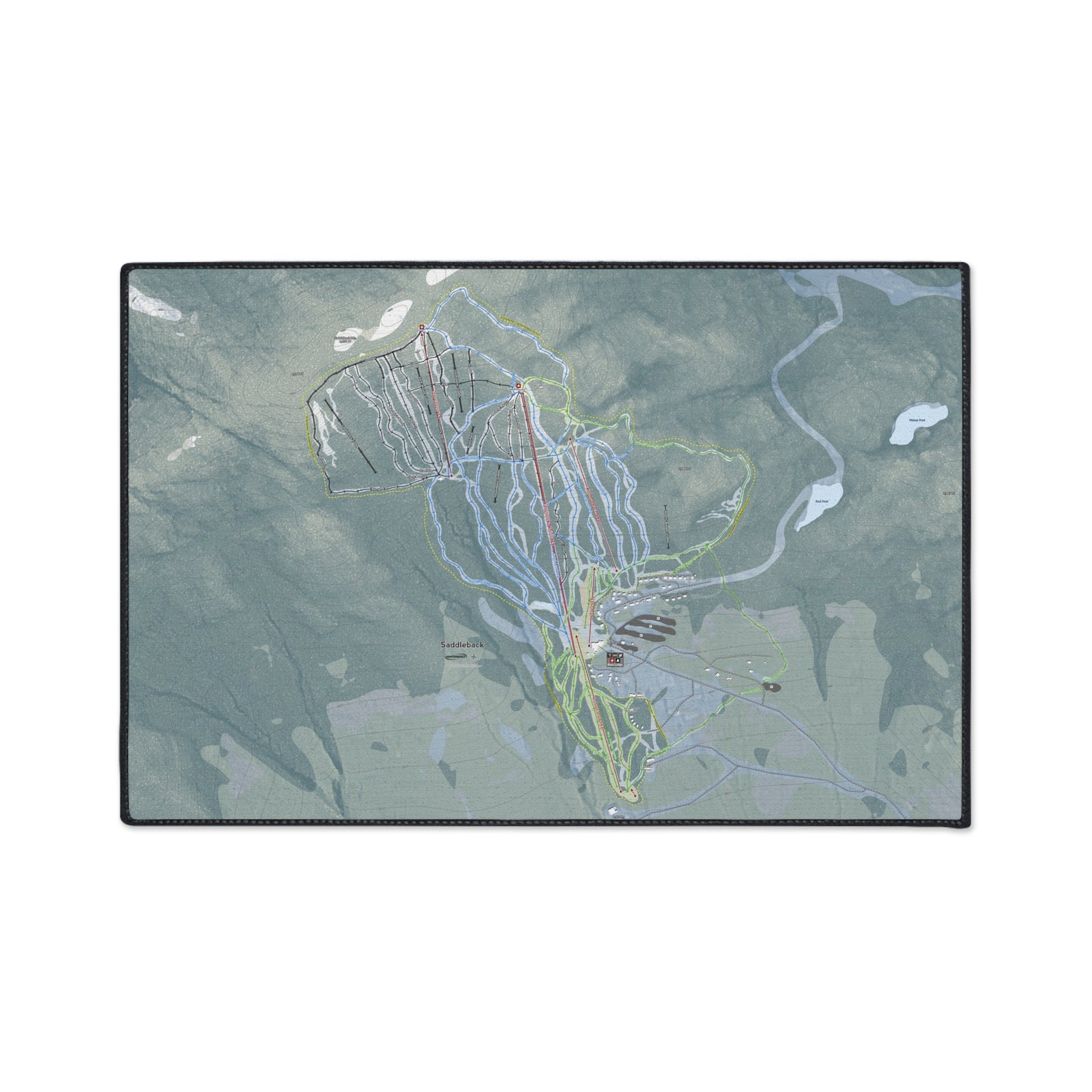 Saddleback Mountain, Maine Ski Resort Map Heavy Duty Floor Mat