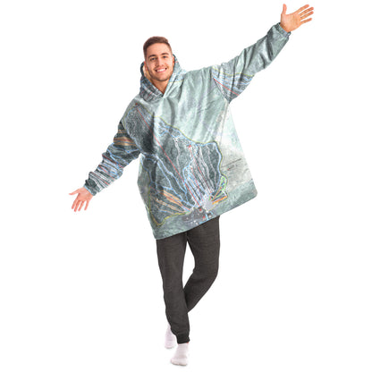 Gunstock Mountain, New Hampshire Ski Trail Map - Snug Hoodie - Powderaddicts