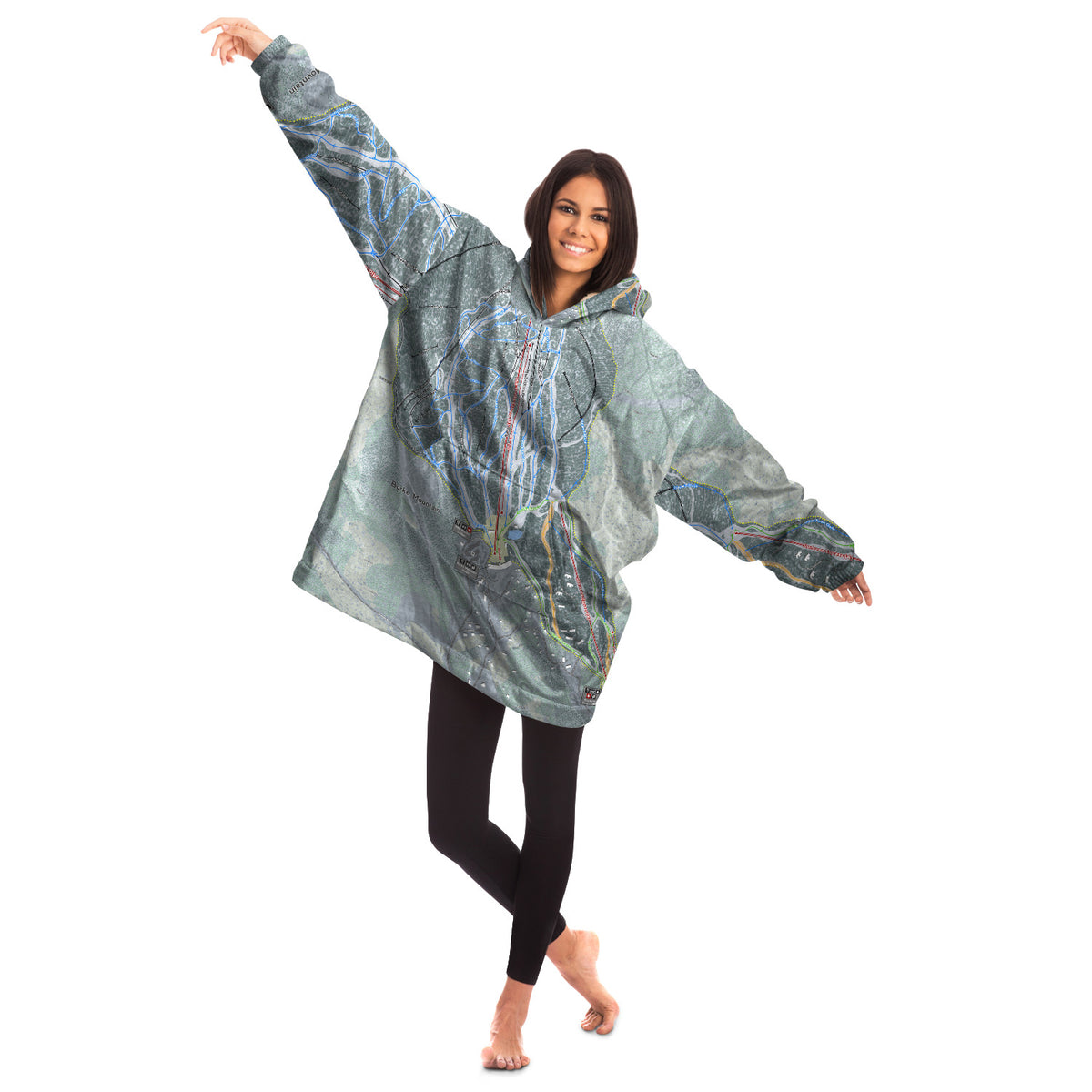 Burke Mountain, Vermont Ski Trail Map - Snug Hoodie