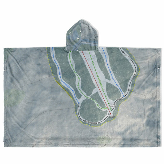 Baker Mountain, Maine Ski Resort Map Flannel Blanket Poncho