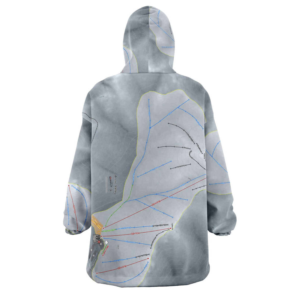 Arctic Valley, Alaska Ski Trail Map Snug Hoodie