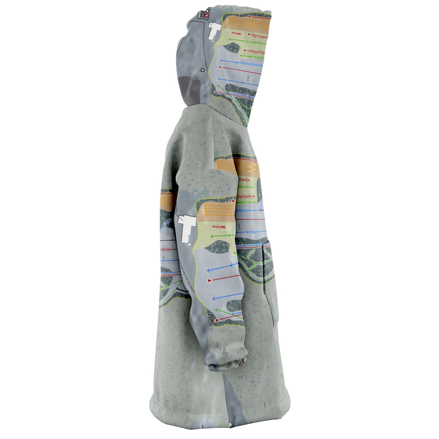 Campgaw Mountain, New Jersey  Ski Trail Map - Snug Hoodie