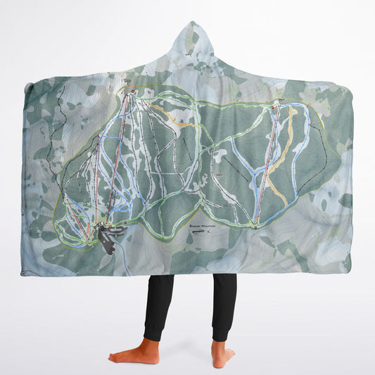 Beaver Mountain, Utah Ski Trail Map - Youth Hooded Blanket