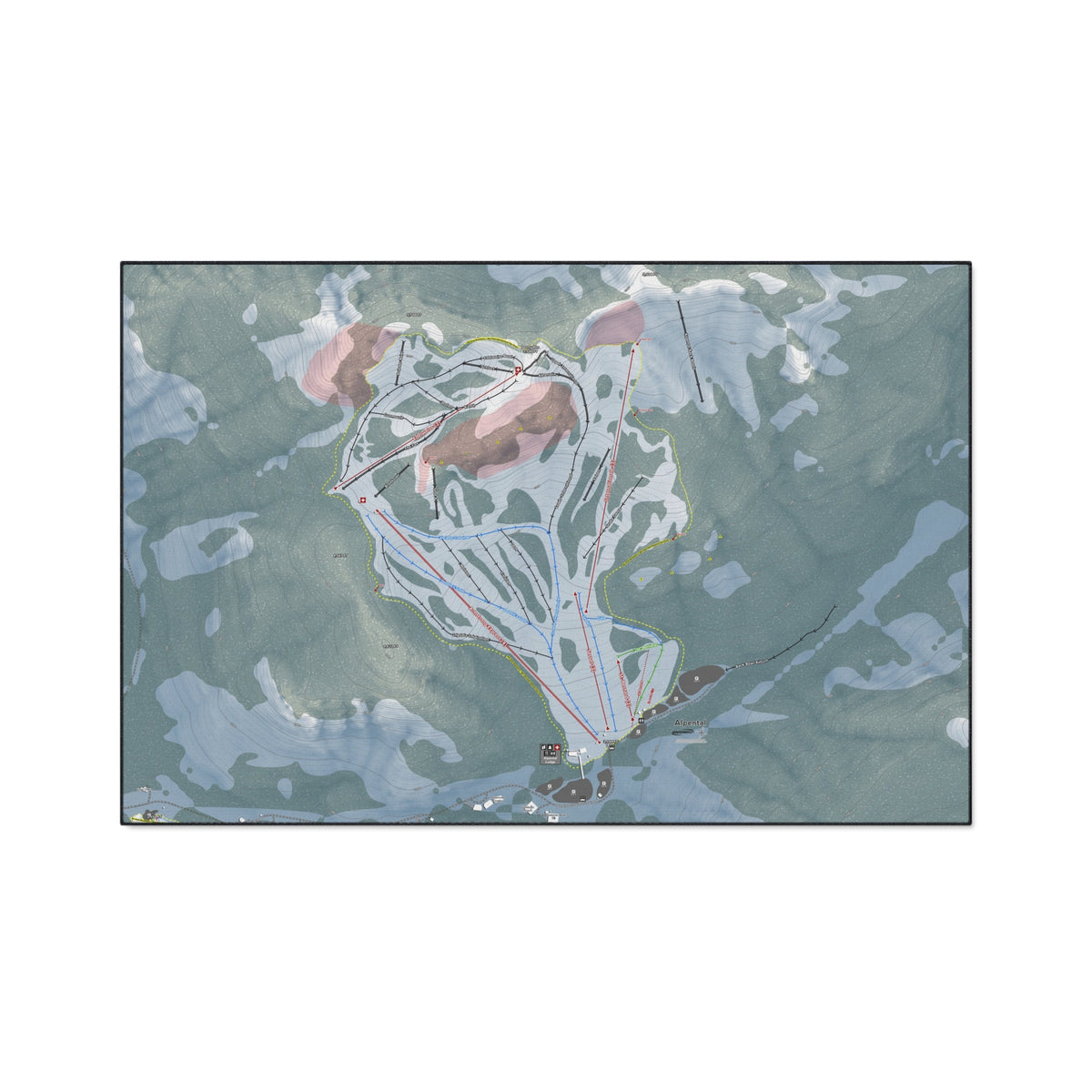 Alpental, Washington Ski Resort Map Heavy Duty Floor Mat