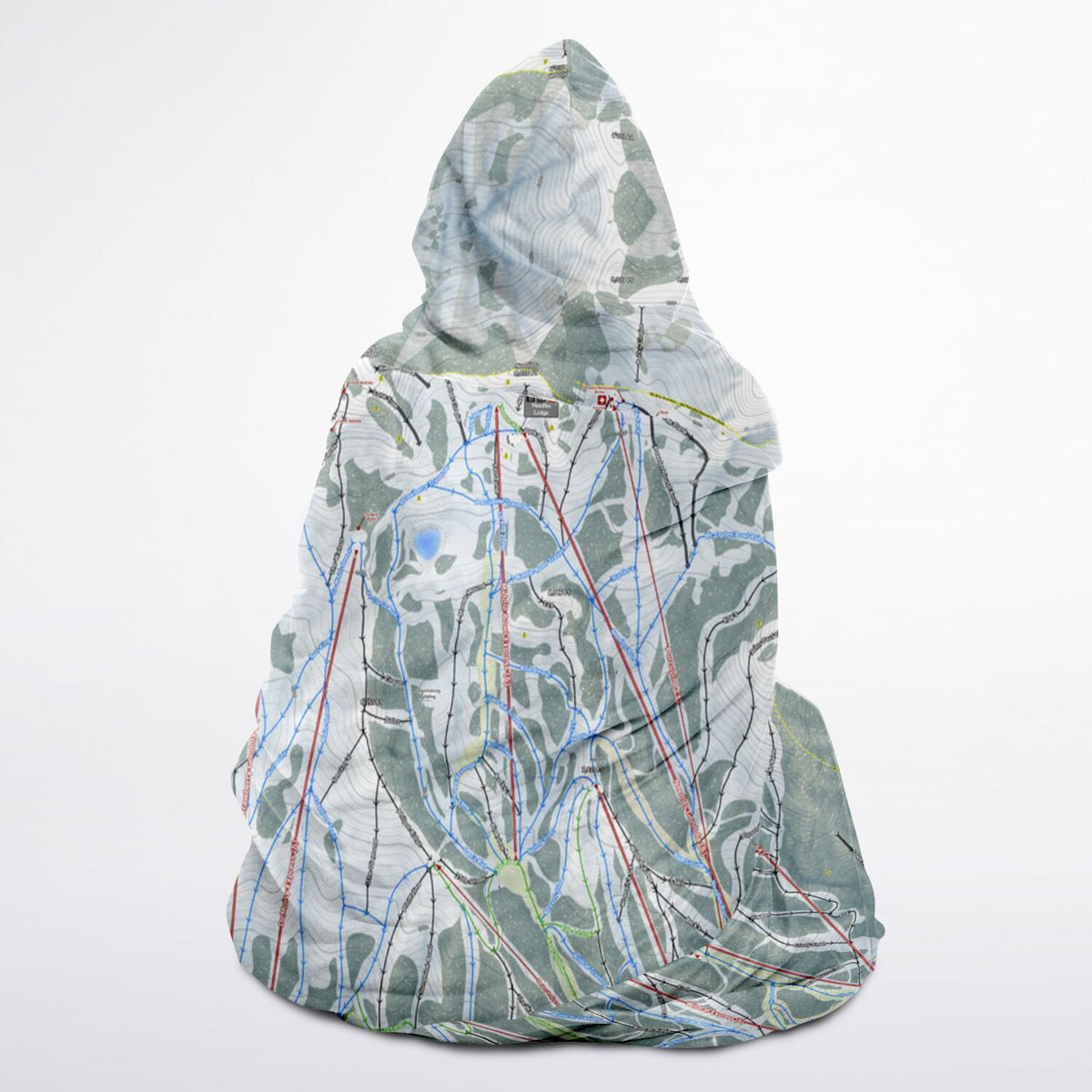 Snowbasin, Utah Ski Trail Map - Youth Hooded Blanket
