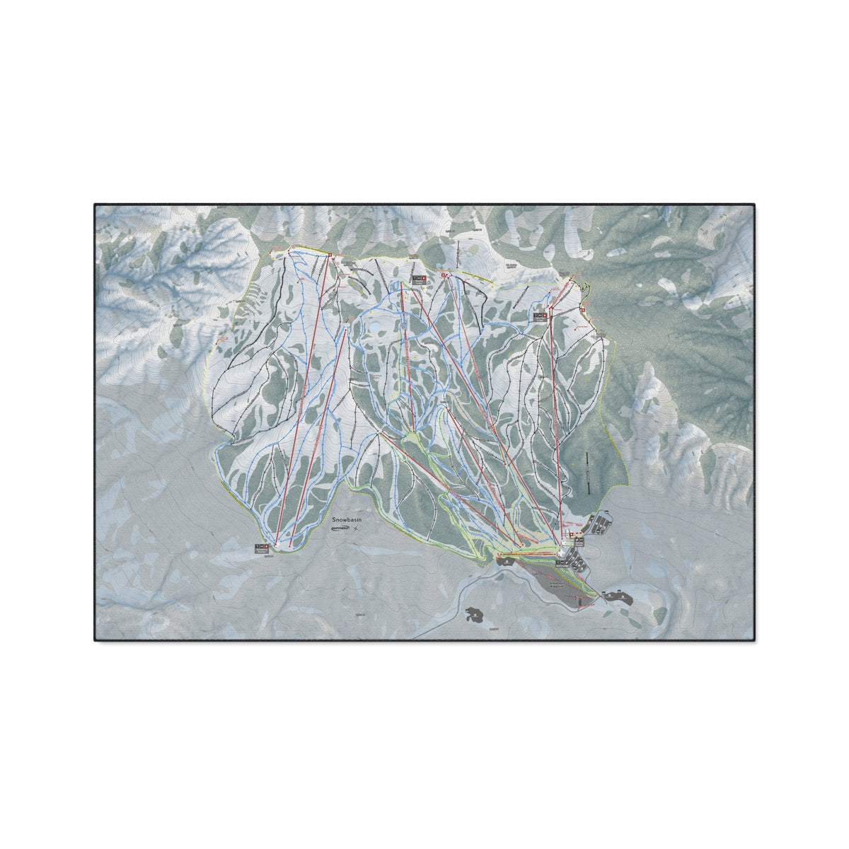 Snowbasin, Utah Ski Resort Map Heavy Duty Floor Mat