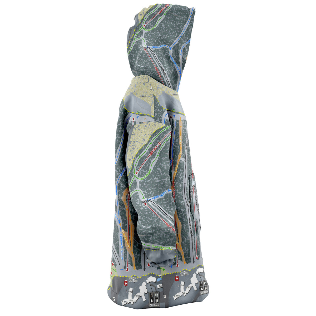 Devil's Head, Wisconsin Ski Trail Map - Snug Hoodie