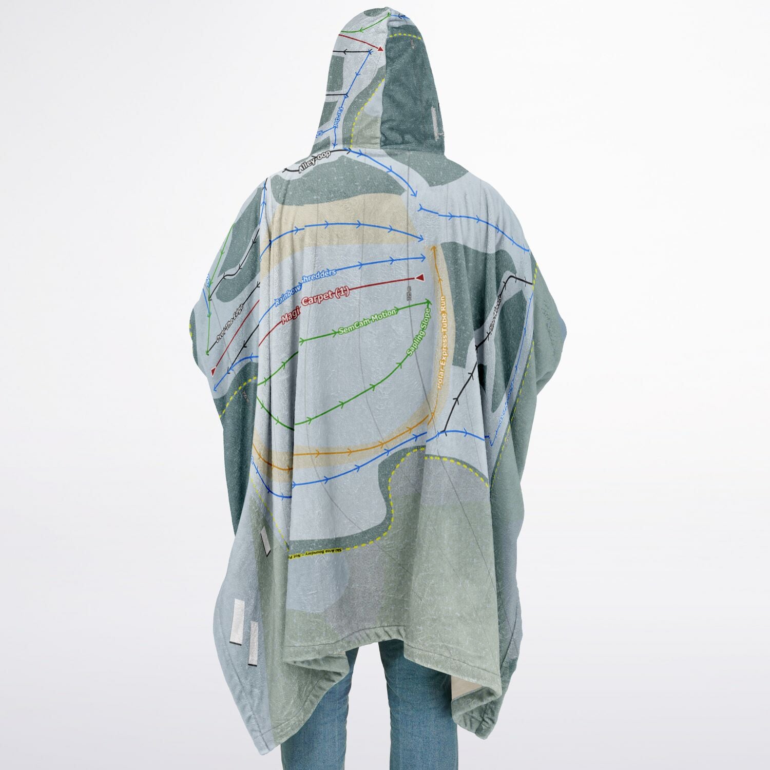 Eastlink Park, Alberta Ski Resort Map Flannel Blanket Poncho