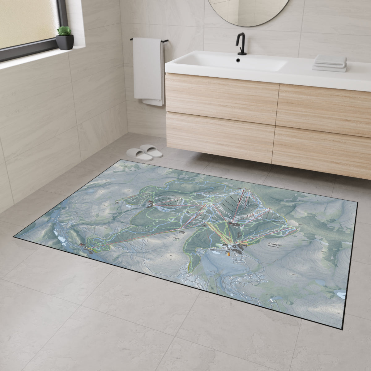 Killington, Vermont Ski Resort Map Heavy Duty Floor Mat