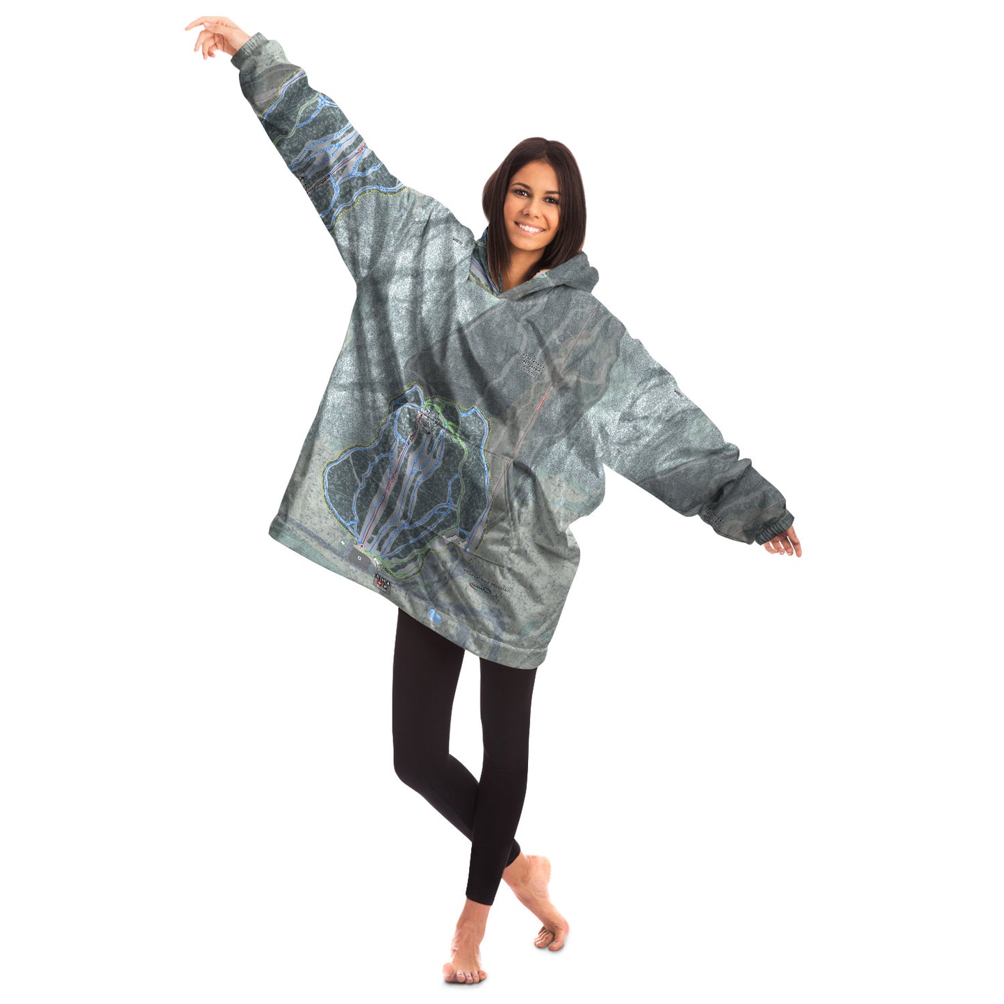 Moosehead Mountain, Maine Ski Trail Map - Snug Hoodie