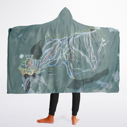 Eldora, Colorado Ski Trail Map - Youth Hooded Blanket - Powderaddicts