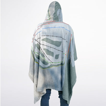 Hanson Hills, Michigan Ski Resort Map Flannel Blanket Poncho