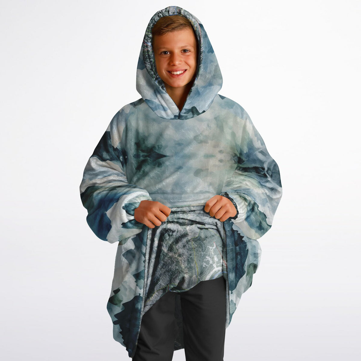 Powder Mountain, Utah Ski Resort Map Youth Reversible Snug Hoodie