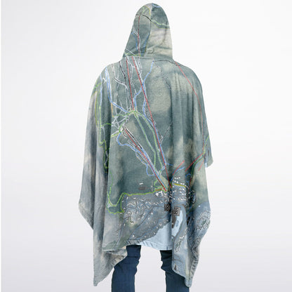 Tremblant, Quebec Ski Resort Map Flannel Blanket Poncho