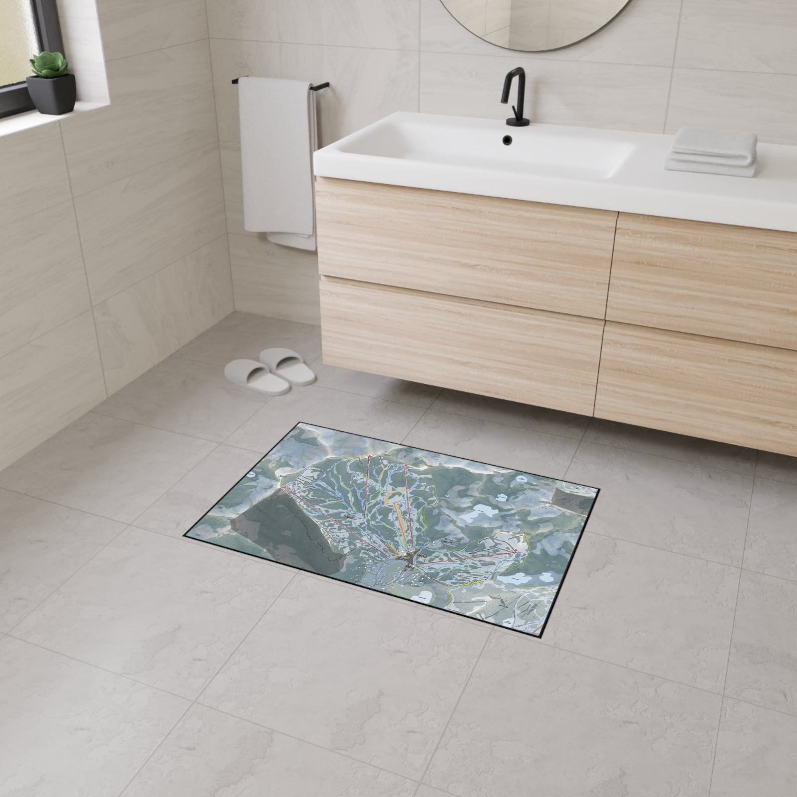 Brighton, Utah Ski Resort Map Heavy Duty Floor Mat
