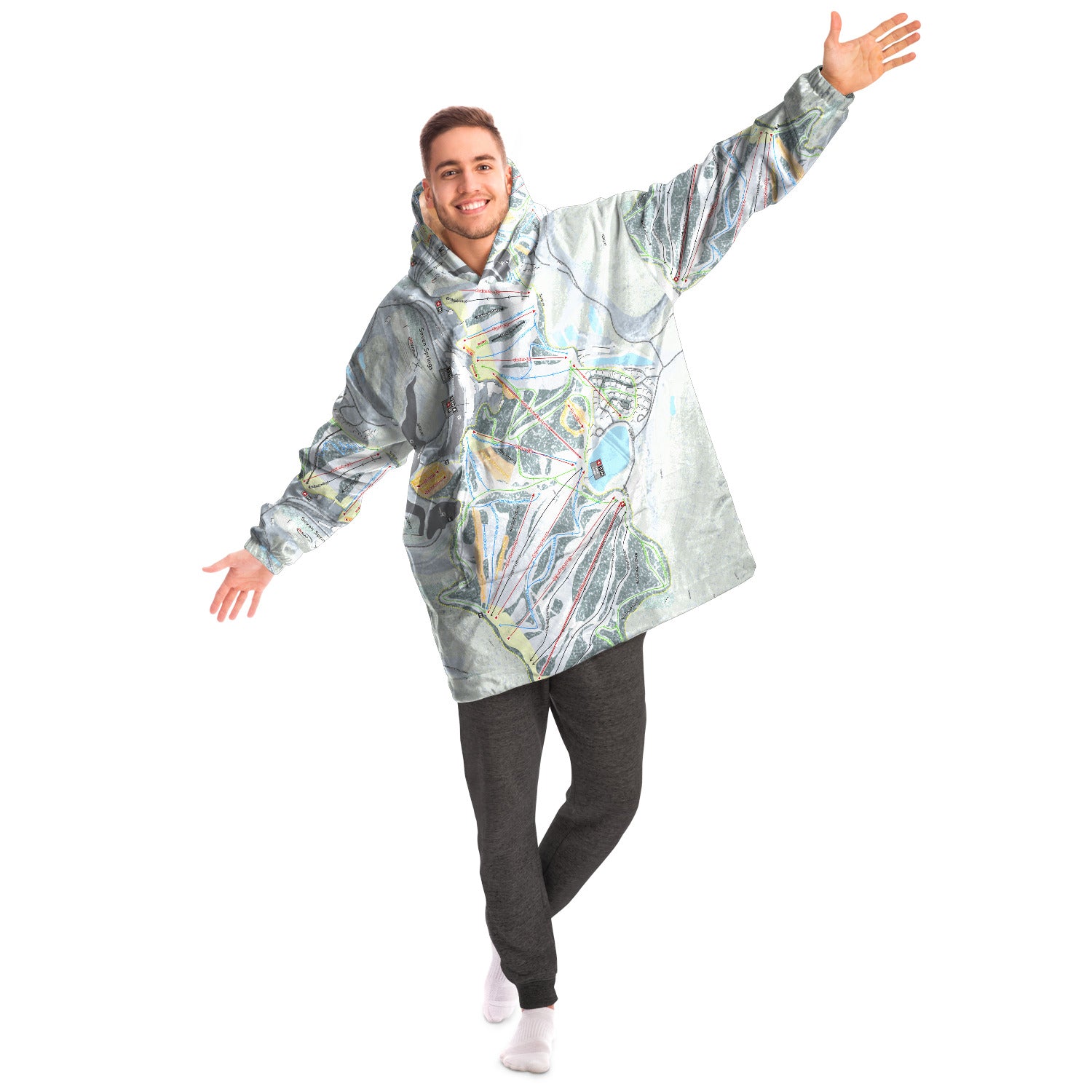 Seven Springs, Pennsylvania Ski Trail Map - Snug Hoodie
