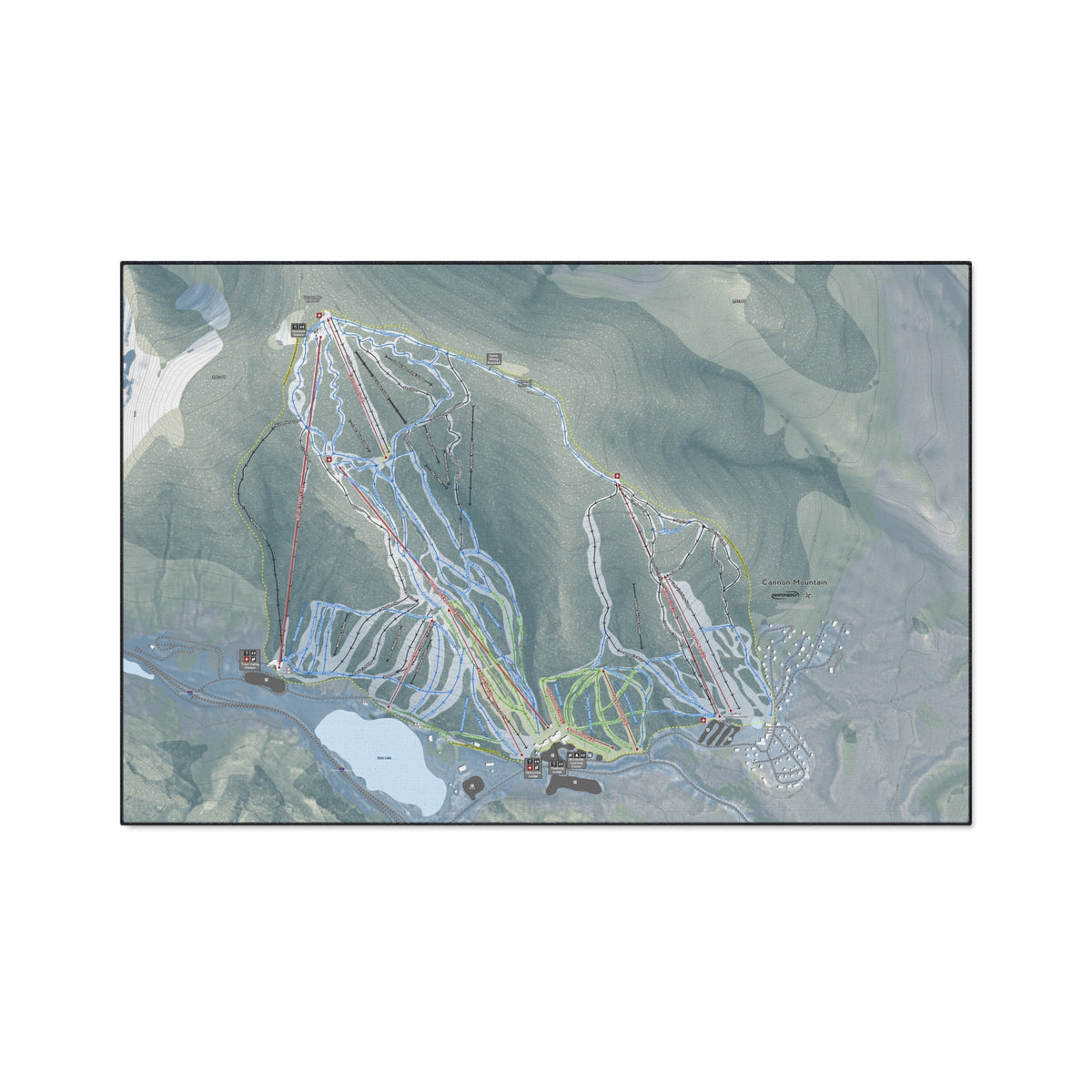 Cannon Mountain, New Hampshire Ski Resort Map Heavy Duty Floor Mat