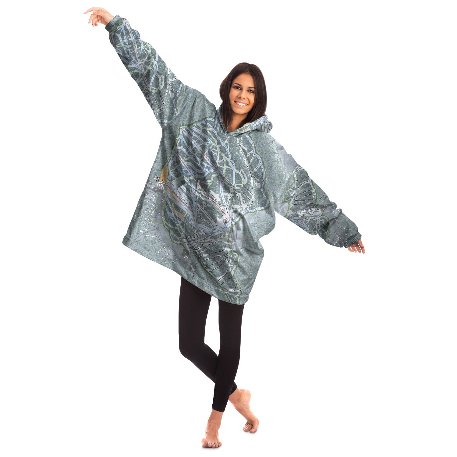 Apex Mountain, British Columbia Ski Trail Map Snug Hoodie