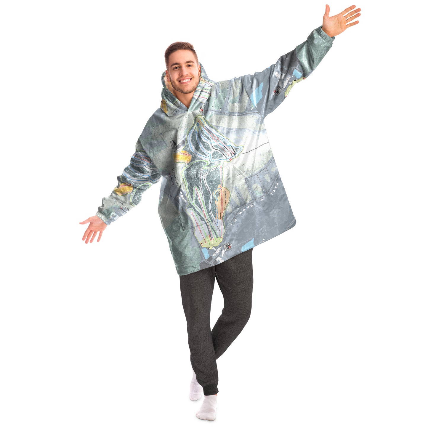 Liberty Mountain, Pennsylvania Ski Trail Map Snug Hoodie