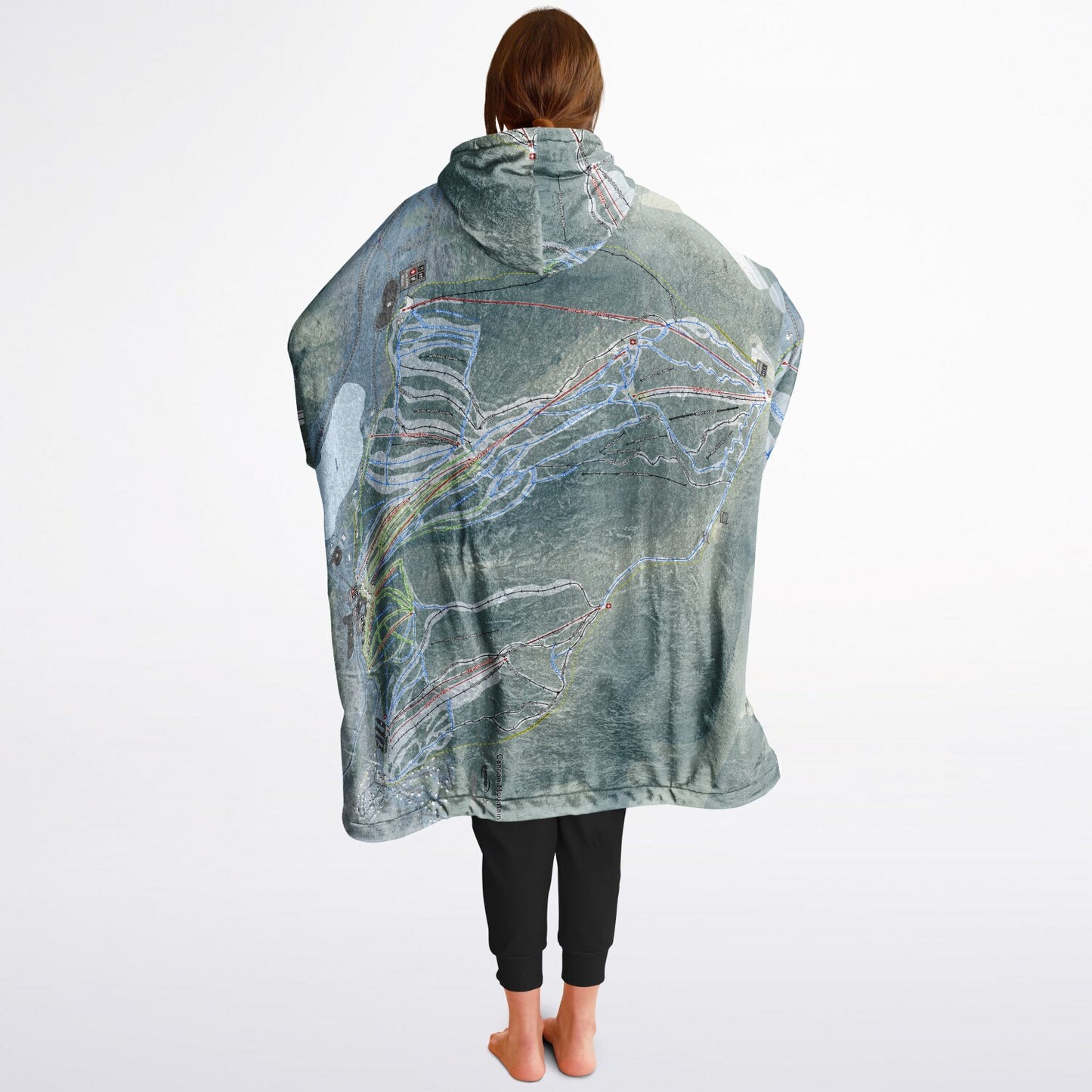 Cannon Mountain, New Hampshire Ski Resort Map Reversible Snug Hoodie