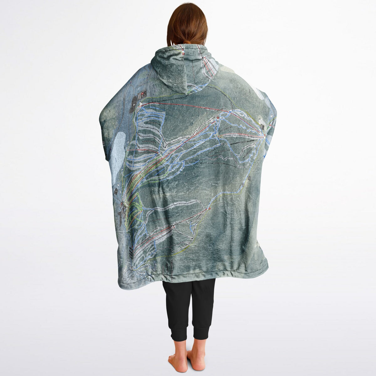 Cannon Mountain, New Hampshire Ski Resort Map Reversible Snug Hoodie