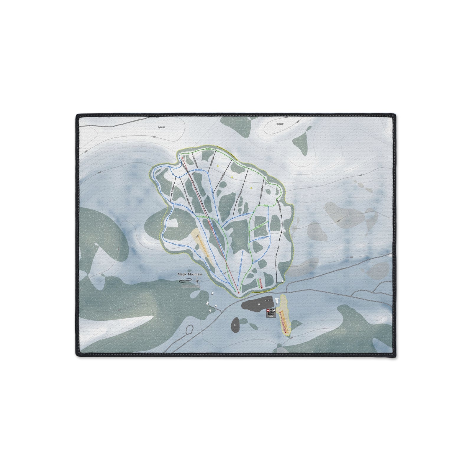 Magic Mountain, Idaho Ski Resort Map Heavy Duty Floor Mat