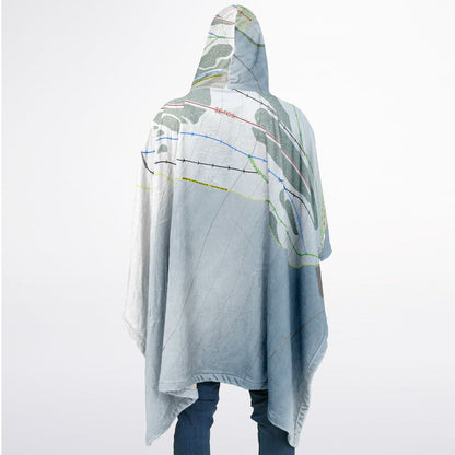 Mount Joy, Alberta Ski Resort Map Flannel Blanket Poncho