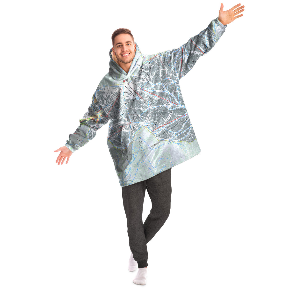Schweitzer, Idaho Ski Trail Map - Snug Hoodie