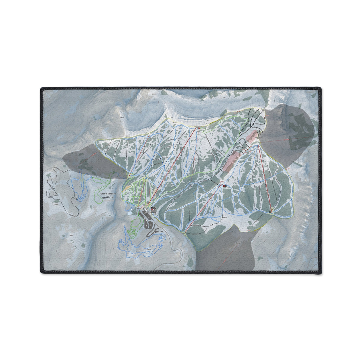 Grand Targhee, Wyoming Ski Resort Map Heavy Duty Floor Mat