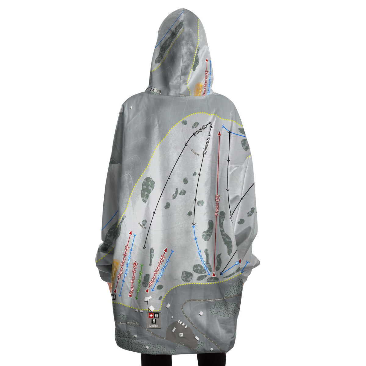 Echo Valley, Washington Ski Trail Map - Snug Hoodie - Powderaddicts